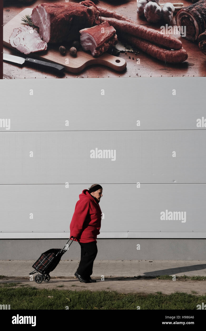 Polonia Lodz street economia cittadina urbana della città Foto Stock