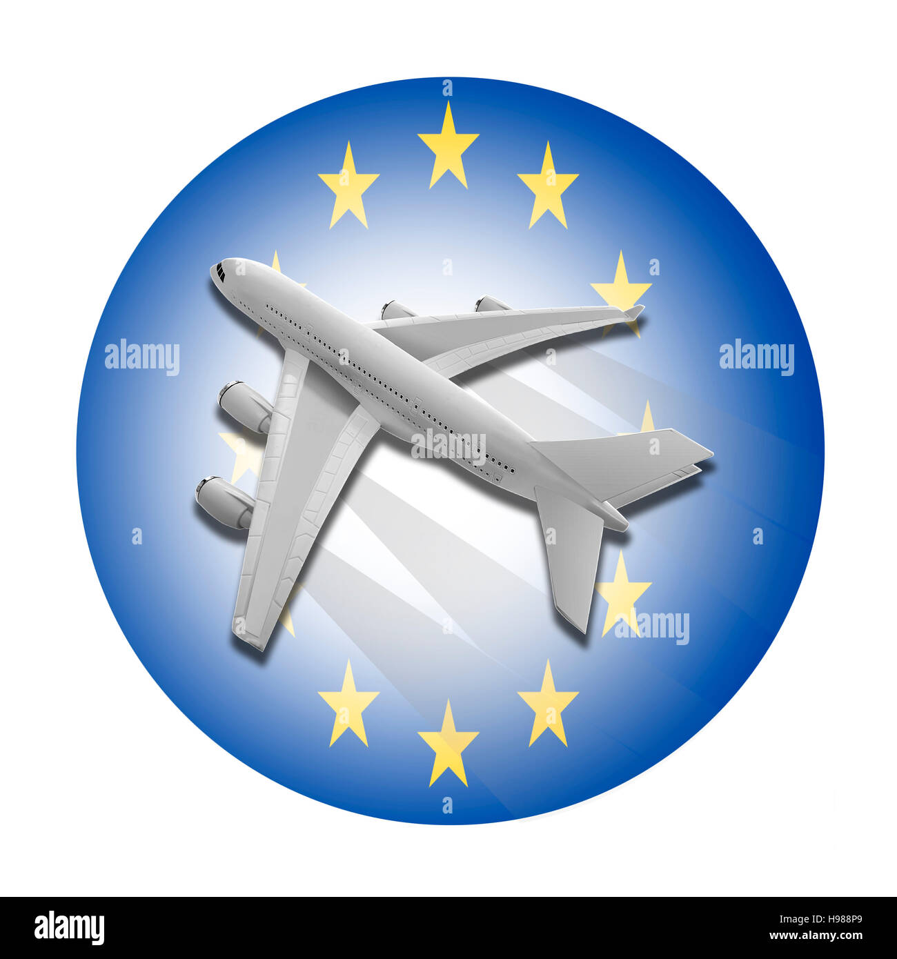 Piano e bandiera dell'Unione europea. Foto Stock