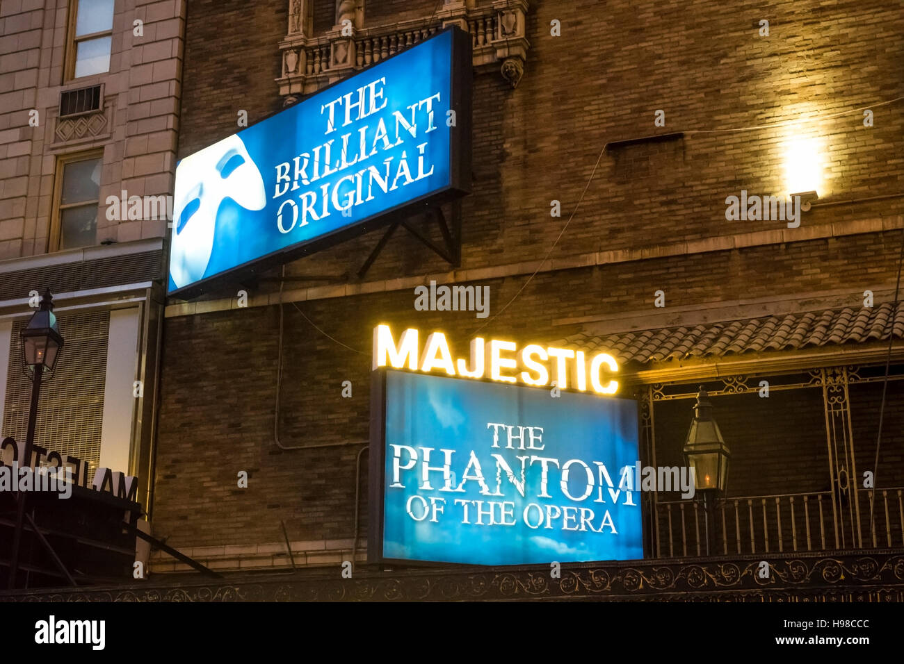 Il Fantasma dell'Opera, la produzione musicale al Majestic Theatre di New York City Foto Stock