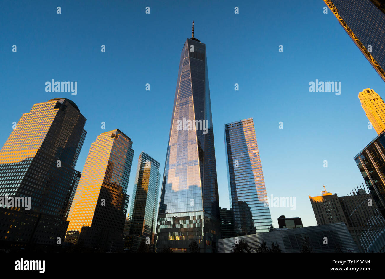 Freedom Tower, One World Trade Center, grattacieli di Manhattan inferiore Foto Stock