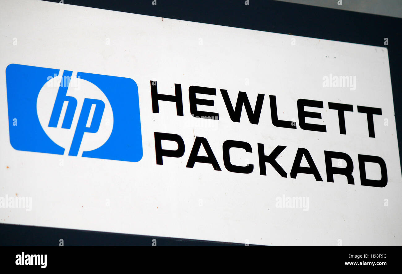 Das Logo der Marke 'HP Hewlett Packard', Berlino. Foto Stock