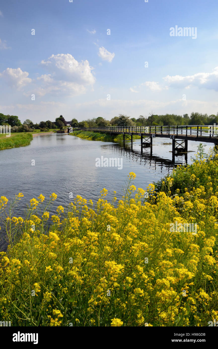 Passerella sul fiume Trent in Alrewas accanto al Trent & Mersey Canal Foto Stock