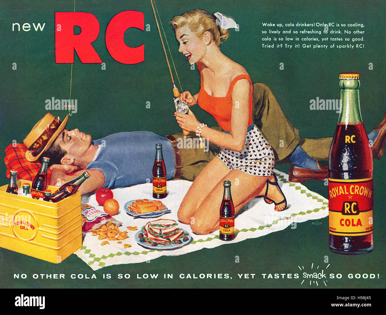 1955 U.S. pubblicità per Royal Crown Cola Foto Stock