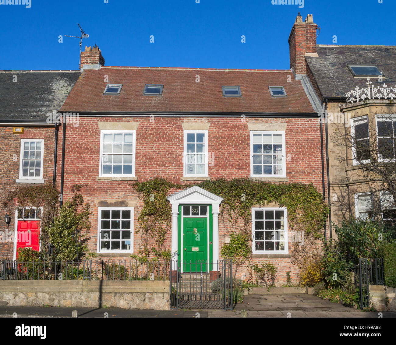 Periodo di Georgian House, la Casa Bianca, No. 35 Front Street, Whitburn Village, North East England, Regno Unito Foto Stock
