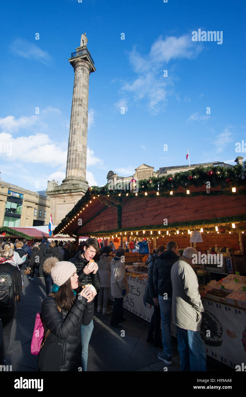 Internazionale del mercato di Natale 2016 Newcastle upon Tyne, England, Regno Unito Foto Stock