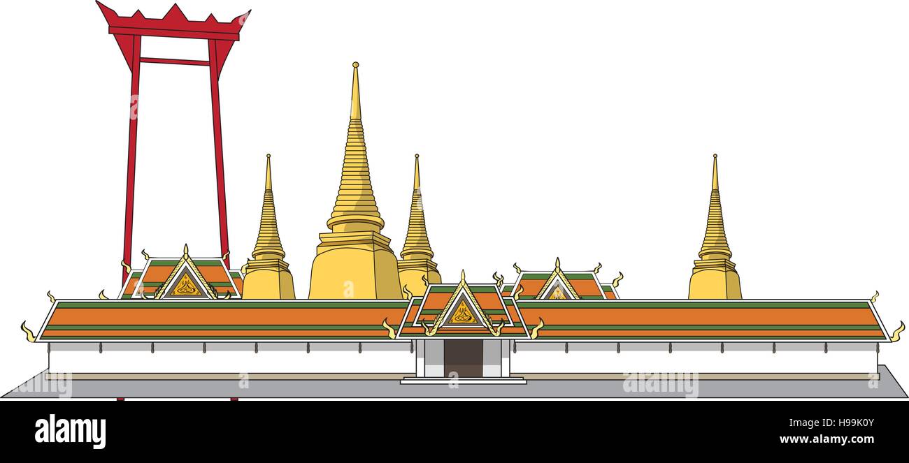Illustrazione Vettoriale di Thailandia tempio Illustrazione Vettoriale