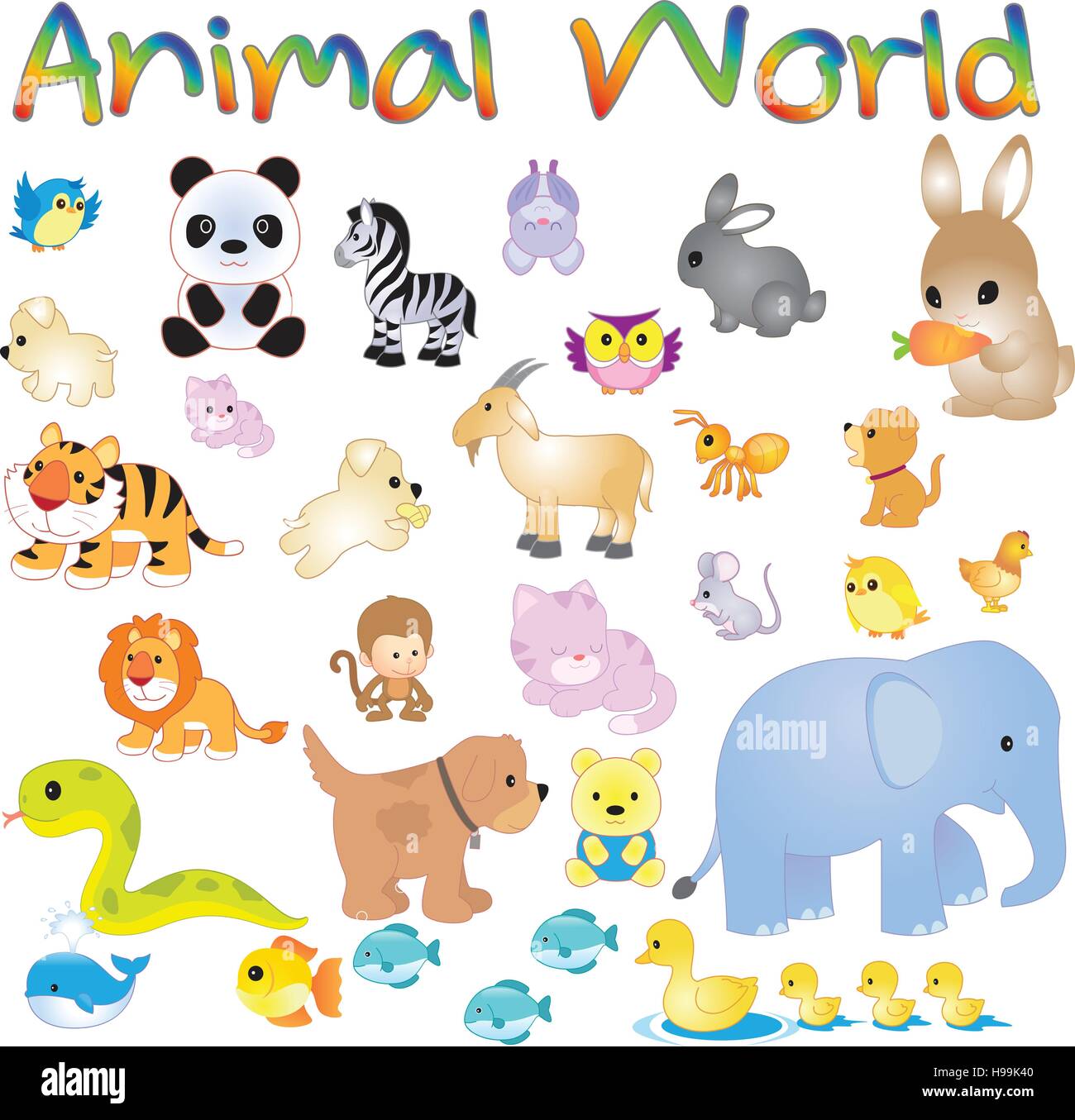 Illustrazione Vettoriale del mondo degli animali Illustrazione Vettoriale