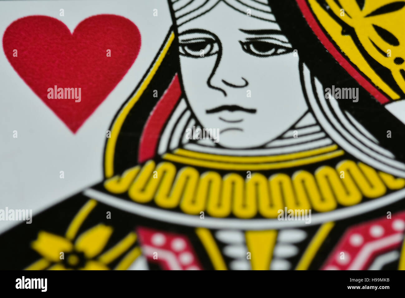 Scheda, lady, gioco, cuore, regina Foto Stock