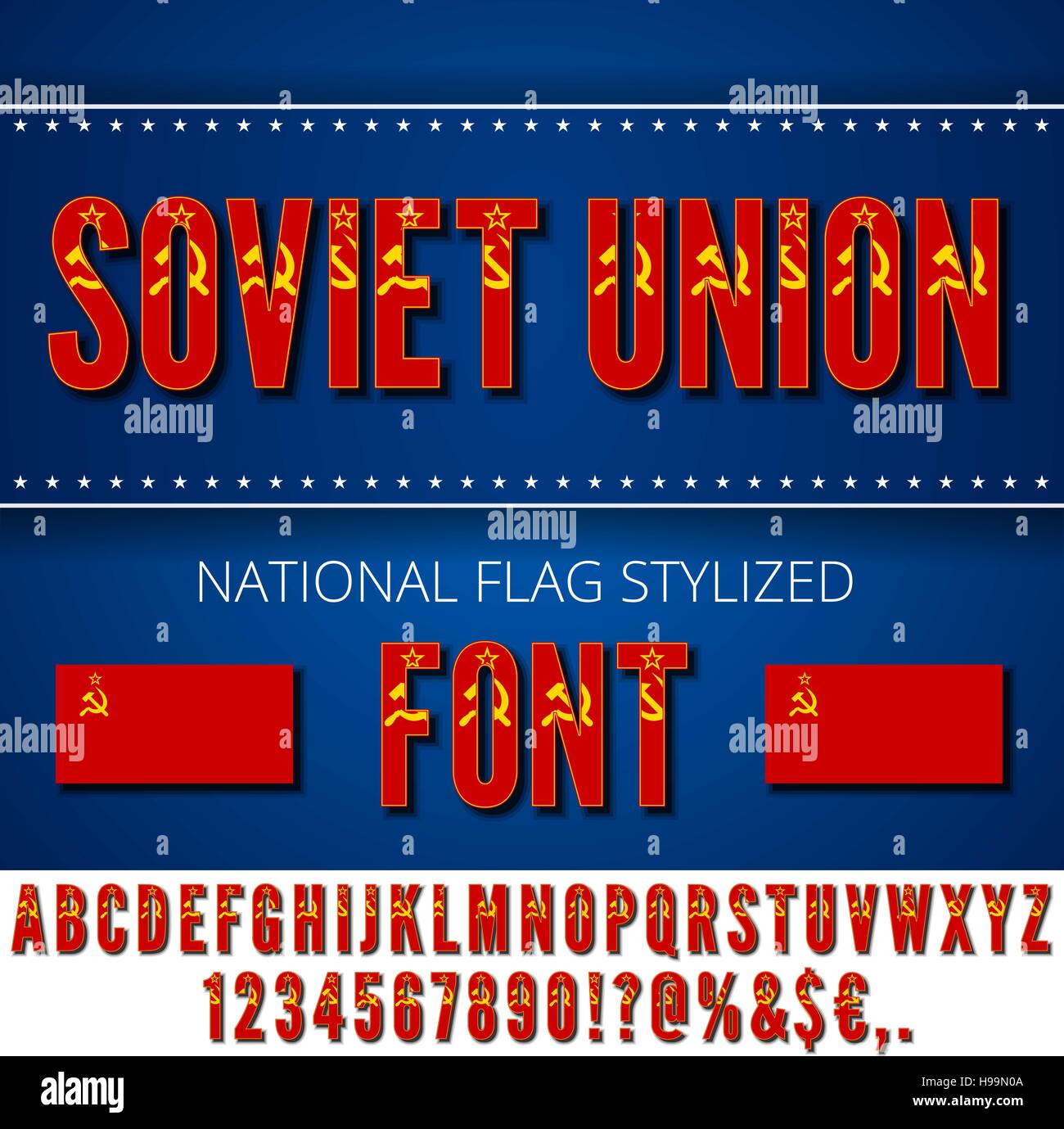 Bandiera nazionale Font Illustrazione Vettoriale