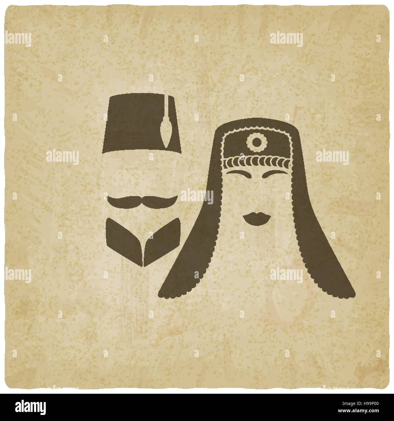 Bagno turco uomo e donna vecchia sfondo. illustrazione vettoriale - eps 10 Illustrazione Vettoriale