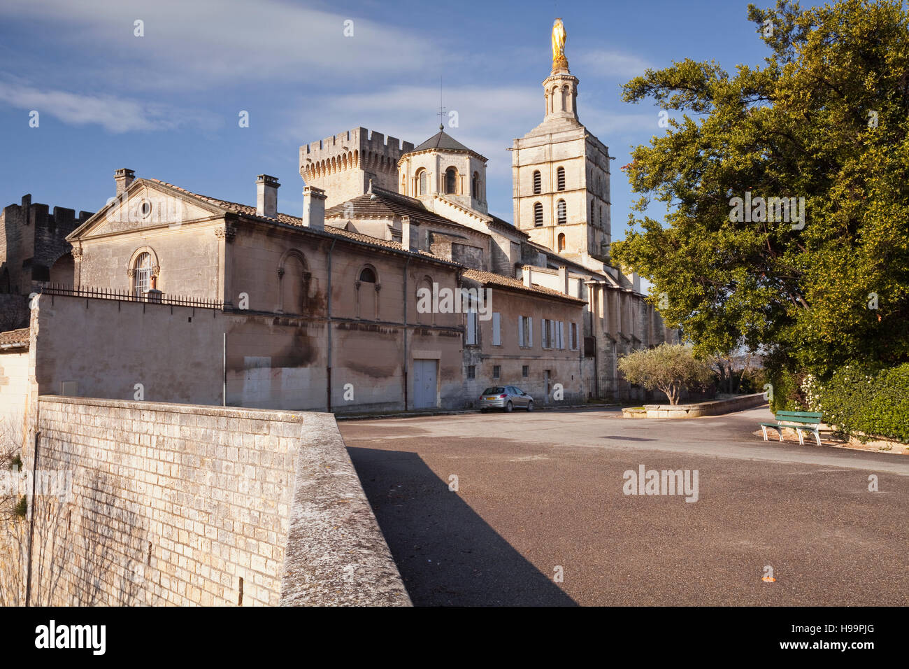 Il Palais des Papes e Cattedrale di Avignone. Foto Stock