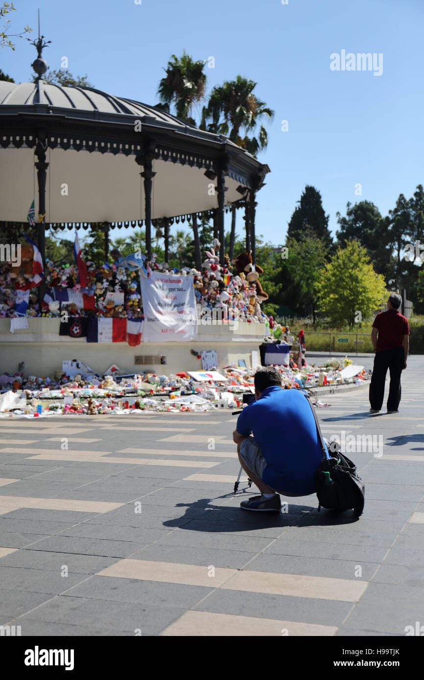 Memoriale per il terrore di Nizza attacco. Foto Stock