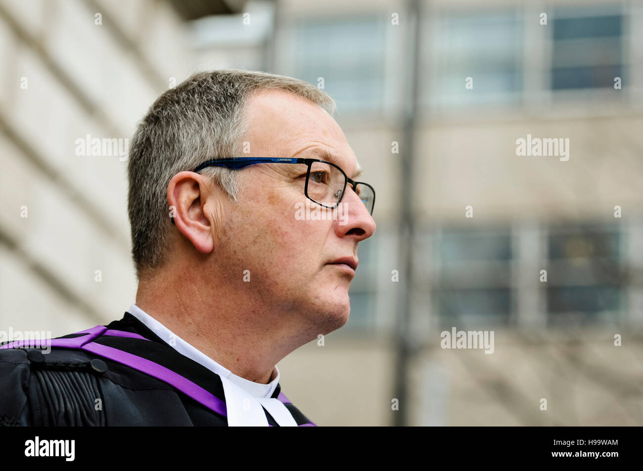 Moderatore della Chiesa Presbiteriana in Irlanda, reverendo dottor Frank Sellar Foto Stock