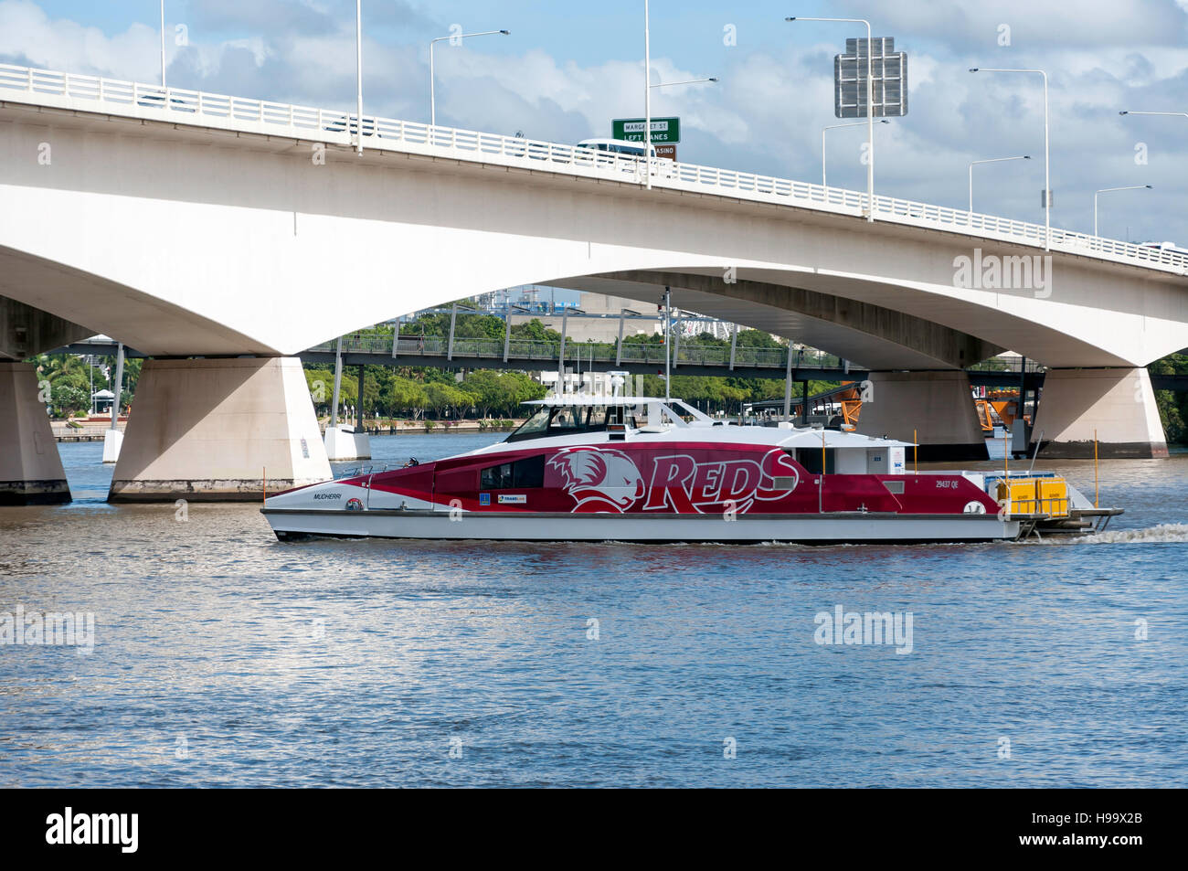 Transdev Brisbane traghetto sul Fiume Brisbane, città di Brisbane, Brisbane, Queensland, Australia Foto Stock