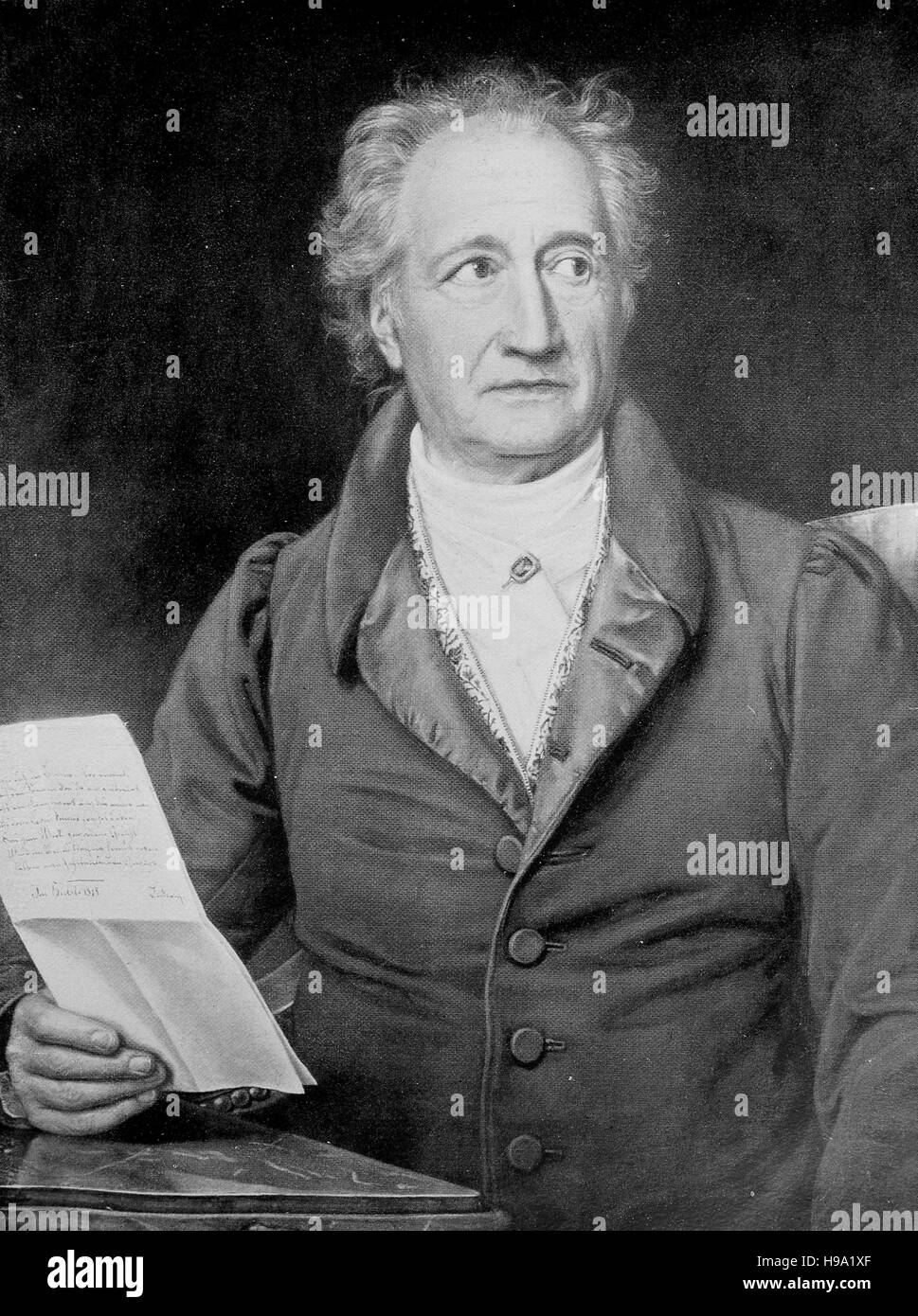 Johann Wolfgang von Goethe, 28 agosto 1749 - 22 marzo 1832, è stato uno scrittore tedesco e statista, illustrazione storico Foto Stock
