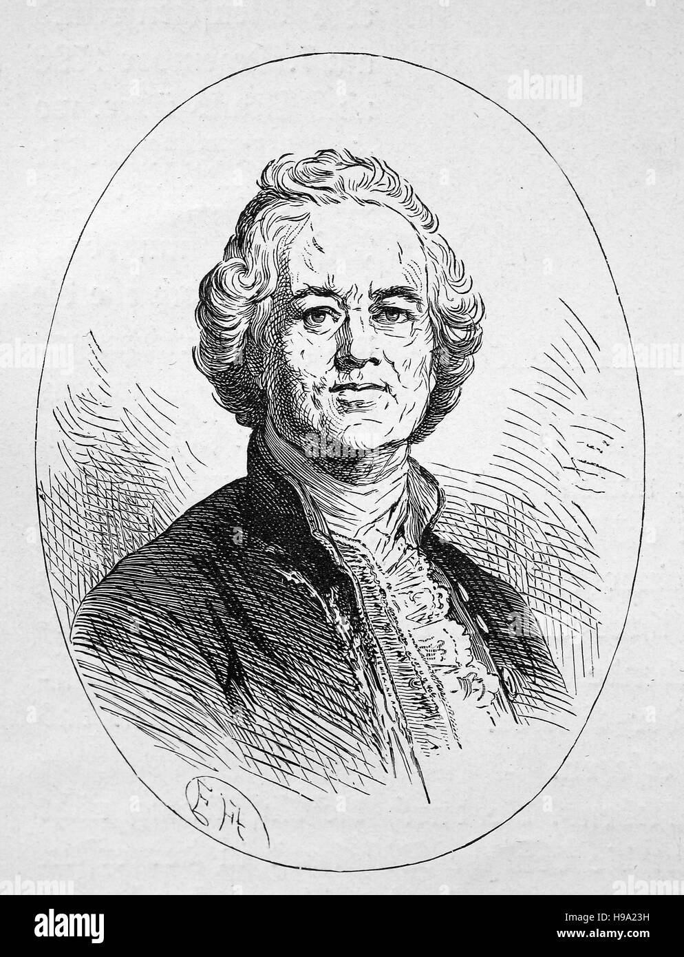 Christoph Willibald Ritter von Gluck, 2 luglio 1714 - 15 novembre 1787, è stato un compositore di italiano e francese opera all'inizio del periodo classico, illustrazione storico Foto Stock