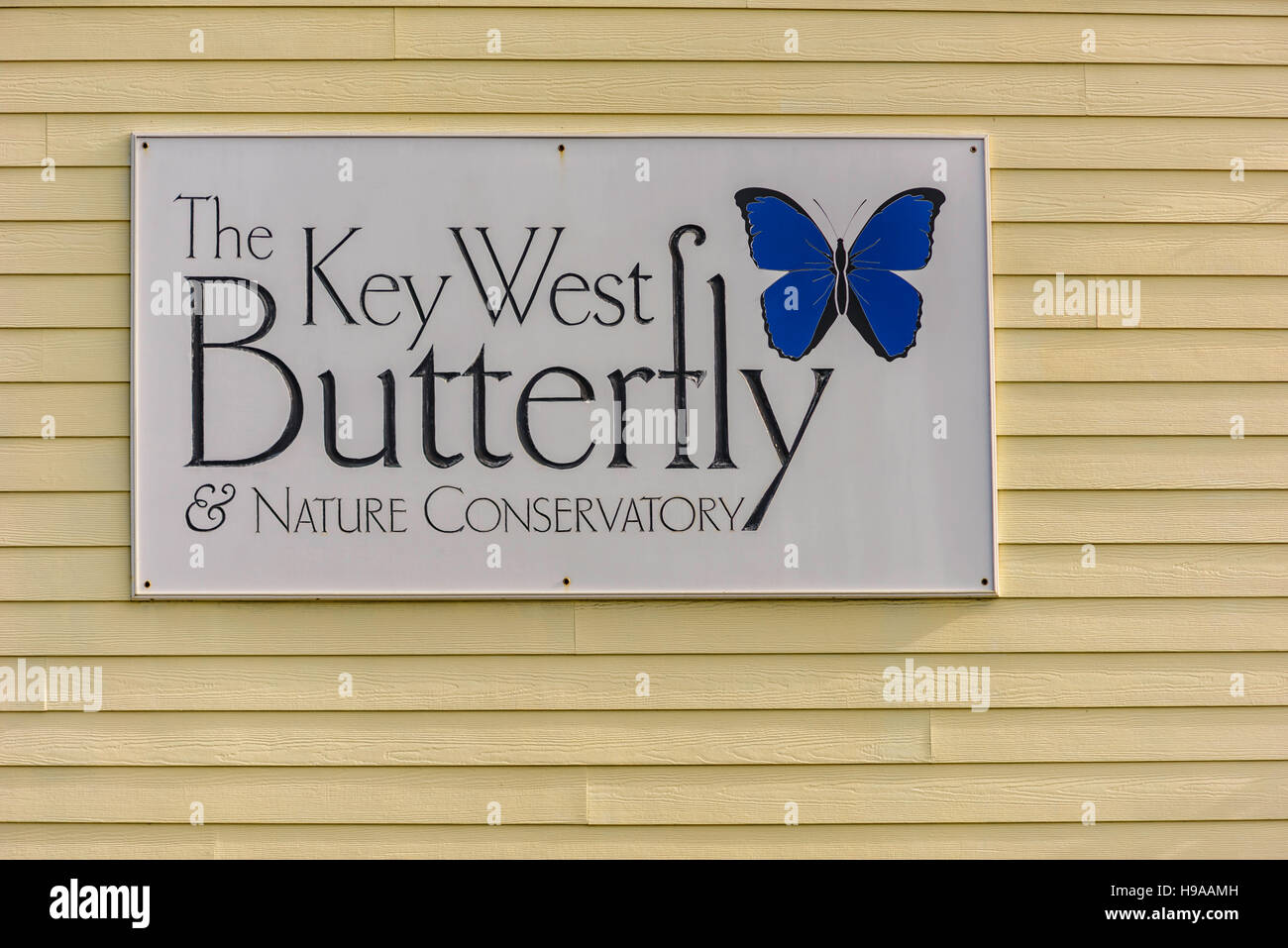 Segno di Key West Butterfly & Natura conservatorio. Foto Stock