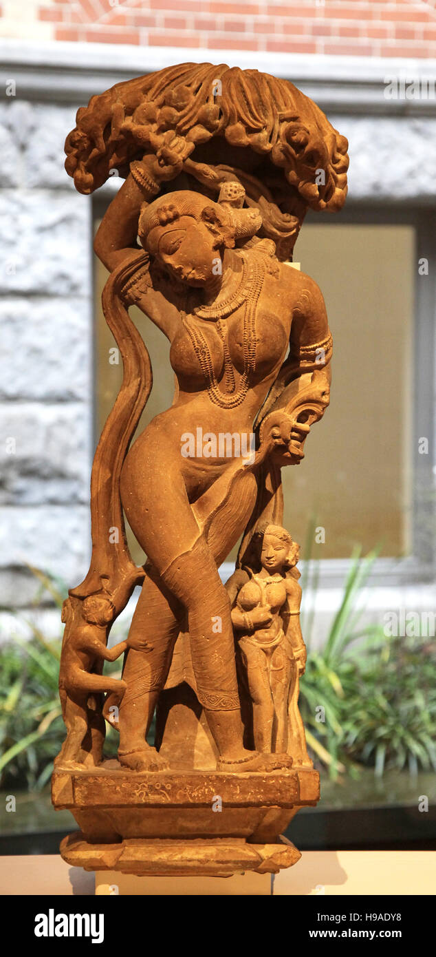 Apsara bellezza celeste ca. 950 India Madhya Pradesh Khajuraho Foto Stock