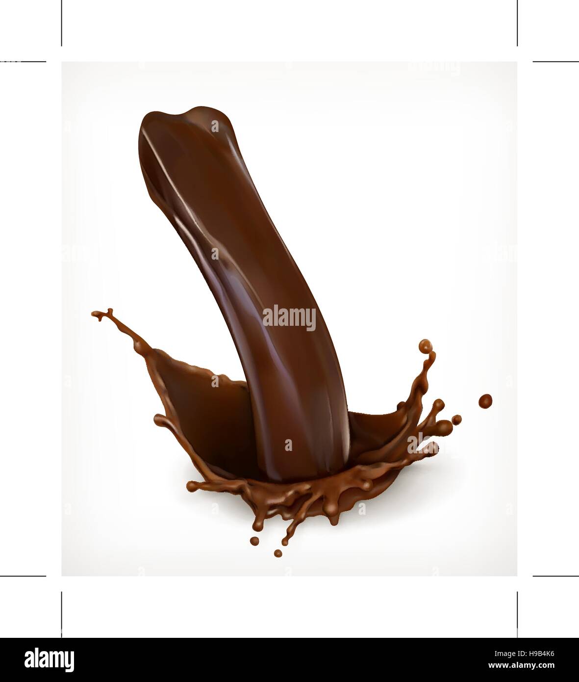 Flusso di cioccolato, cadute e splash vettore illustrazione delle maglie Illustrazione Vettoriale