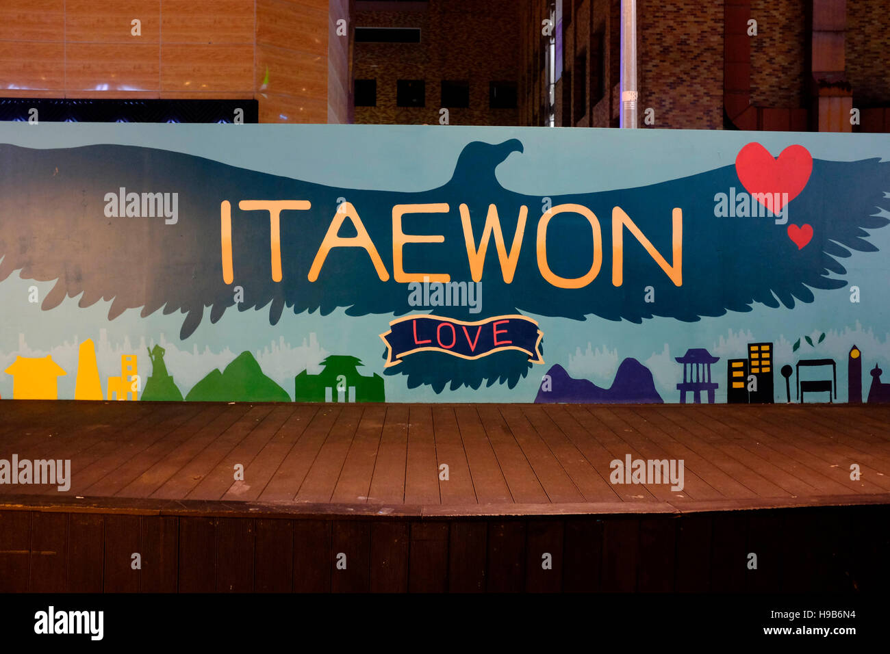 Accedi Itaewon, Seoul, Corea del Sud Foto Stock