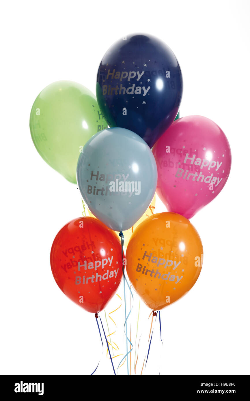 Palloncini con buon compleanno scritte Foto stock - Alamy
