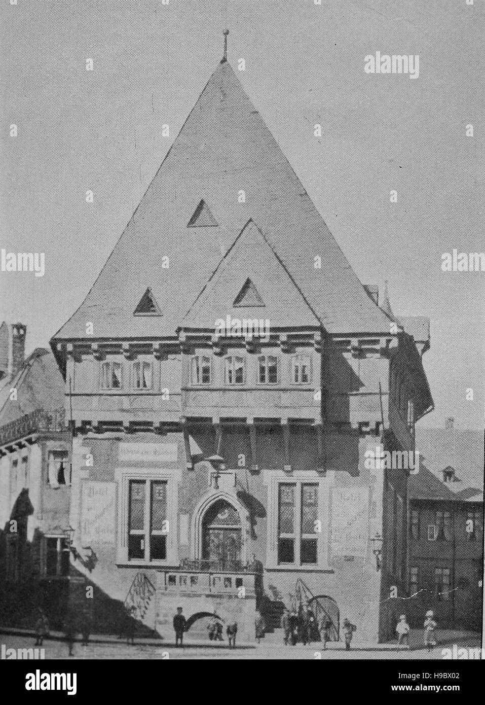 Il Gildehaus, corporazioni house, a Goslar, Repubblica federale di Germania nell'anno 1600, Medioevo, illustrazione storico Foto Stock