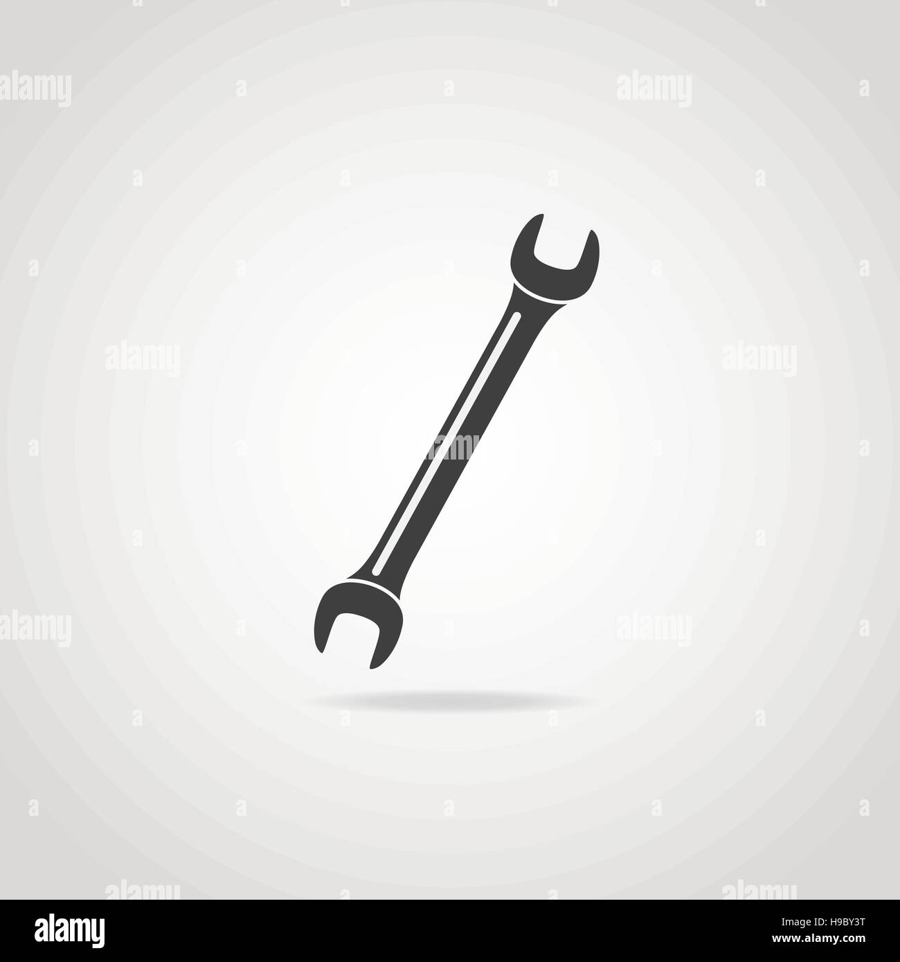 Icona nera di open-end builder chiave. Illustrazione Vettoriale