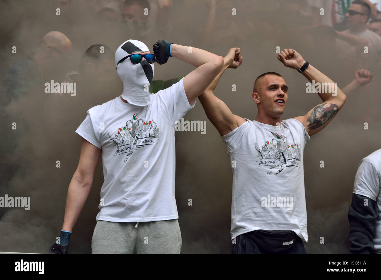 Legia Warszawa ventole alla PGE Narodowy stadium di Varsavia Foto Stock