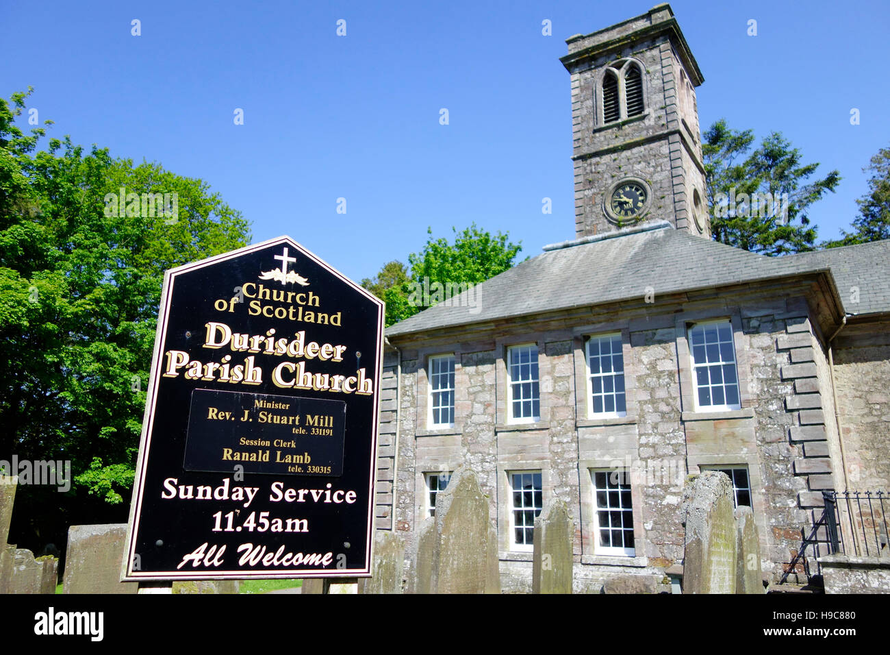Durisdeer Chiesa Parrocchiale ( Chiesa di Scozia ), Durisdeer, Nithsdale, Dumfries and Galloway, Scotland, Regno Unito Foto Stock