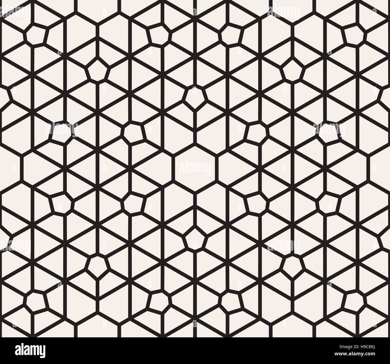 Vector Seamless in bianco e nero di pattern di pizzo Illustrazione Vettoriale