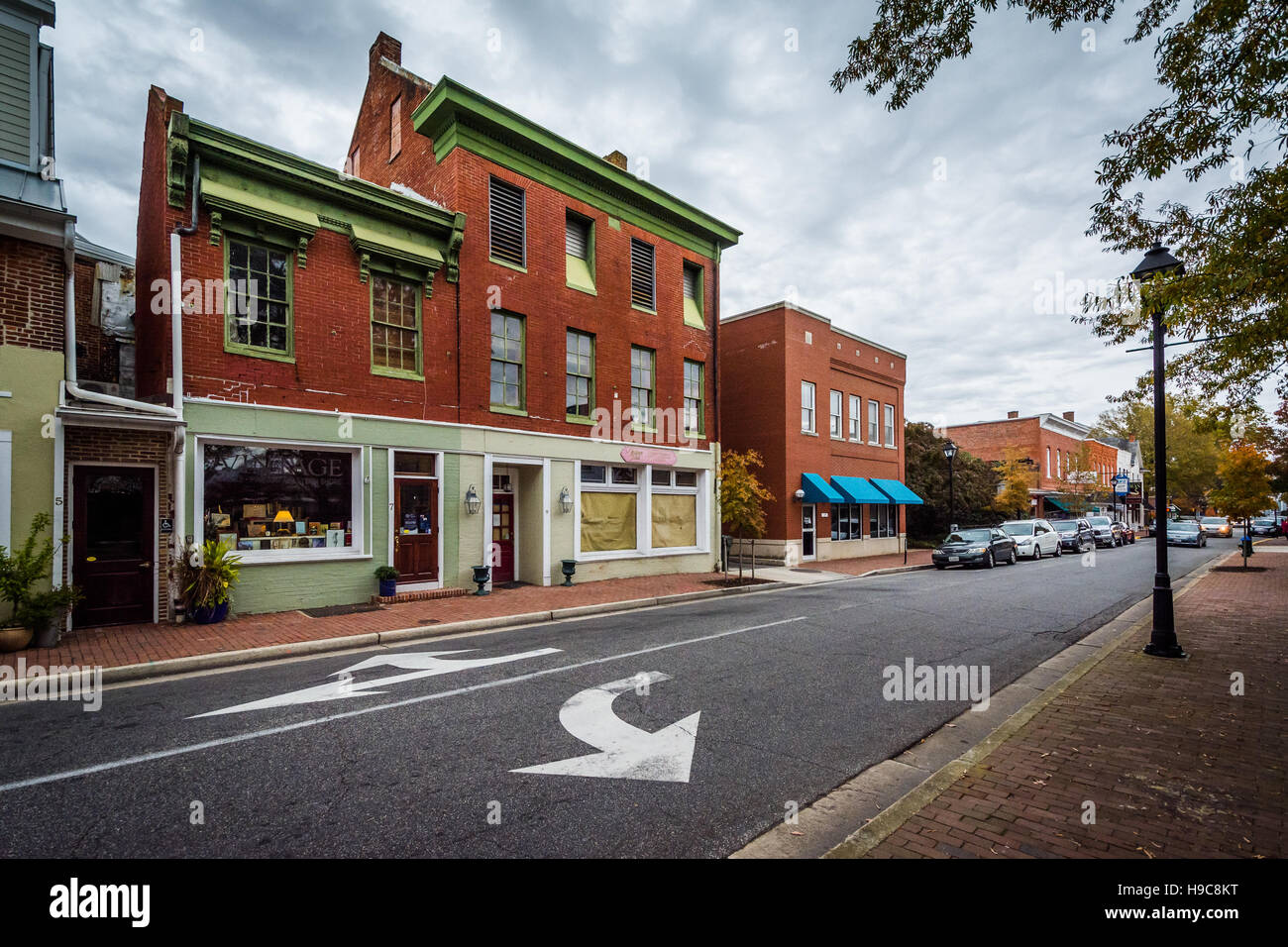 Dover Street, nel centro cittadino di Easton, Maryland. Foto Stock