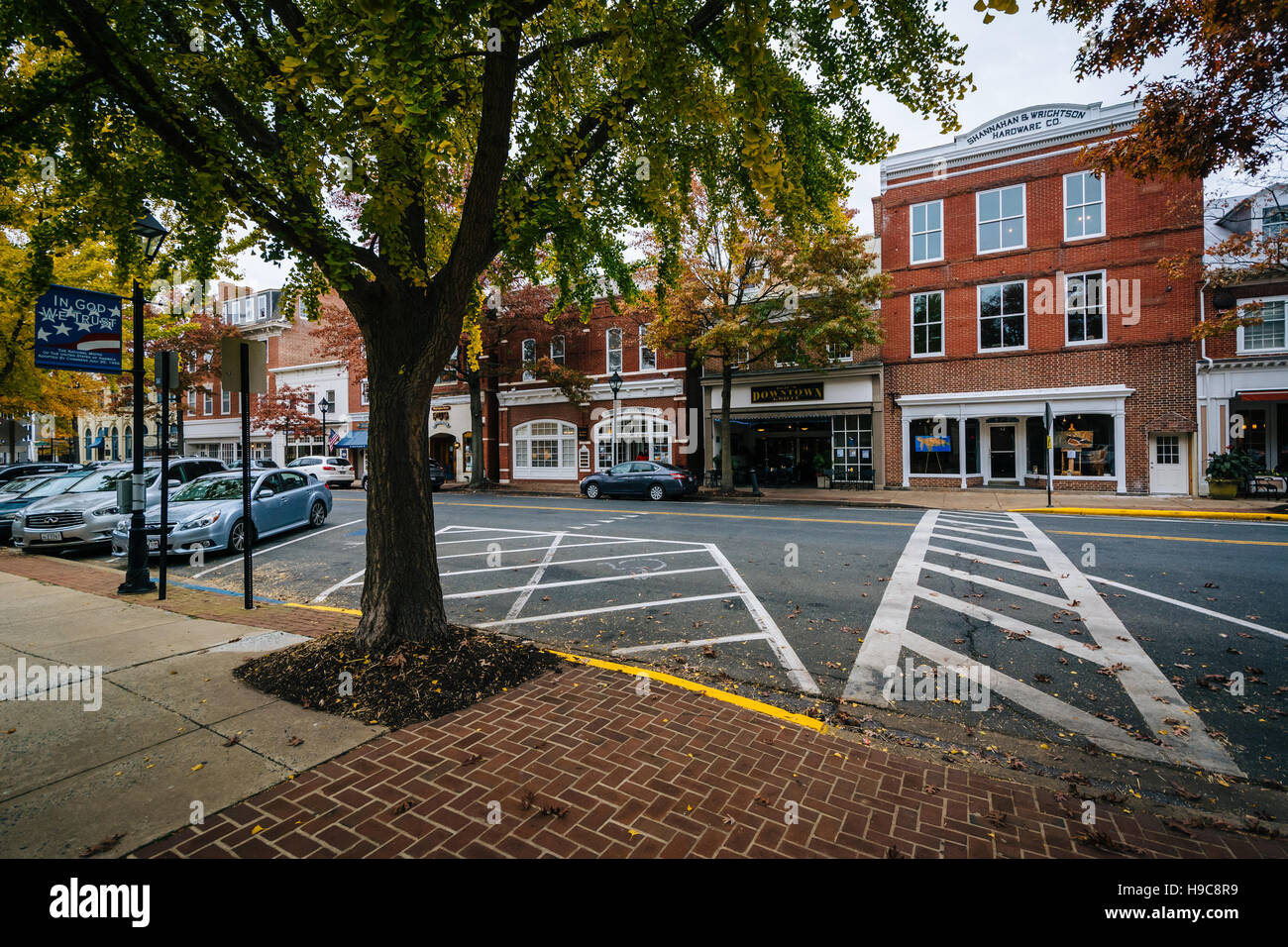 Washington Street, nel centro cittadino di Easton, Maryland. Foto Stock