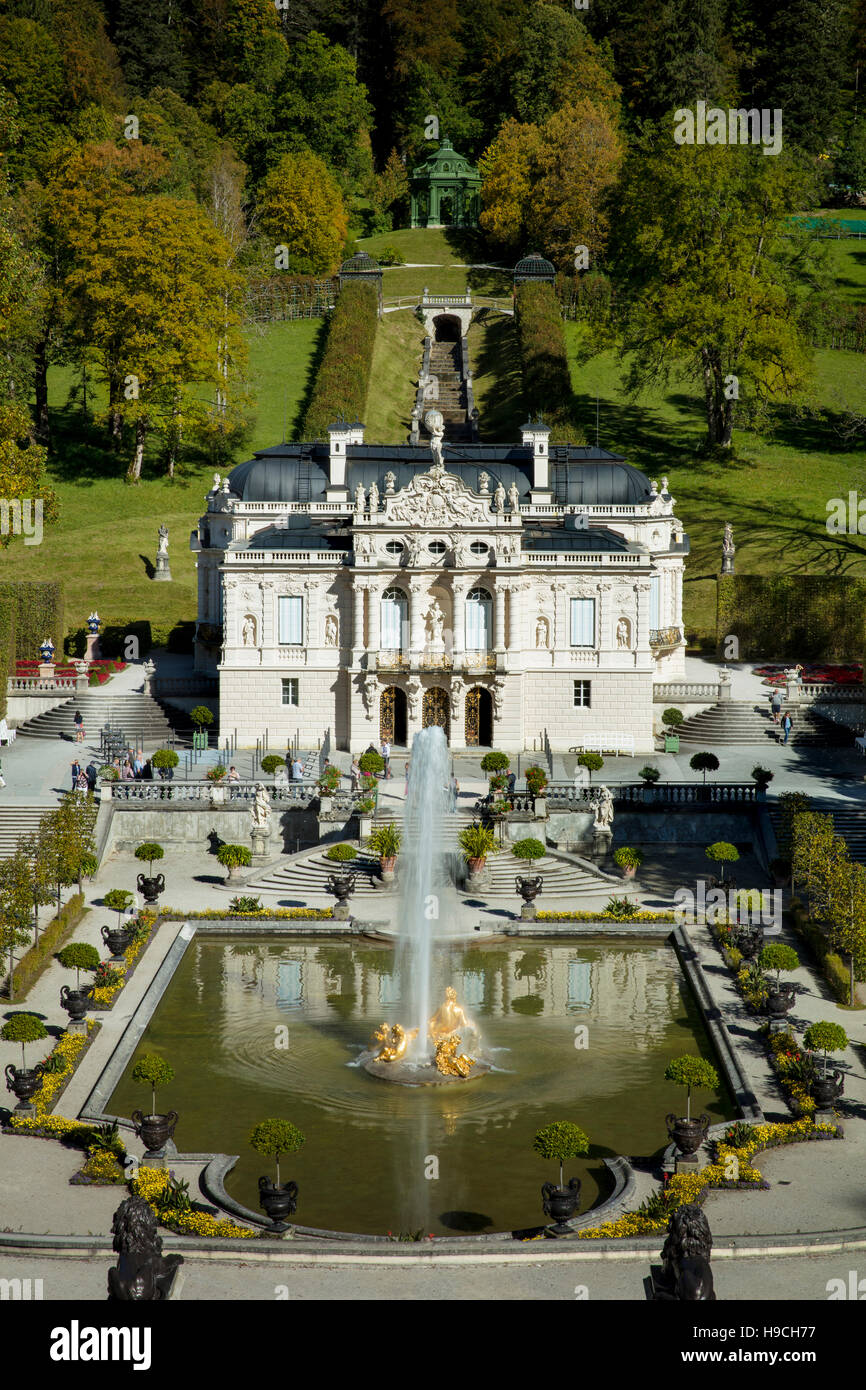 Linderhof Palace, Ettal, Baviera, Germania Foto Stock
