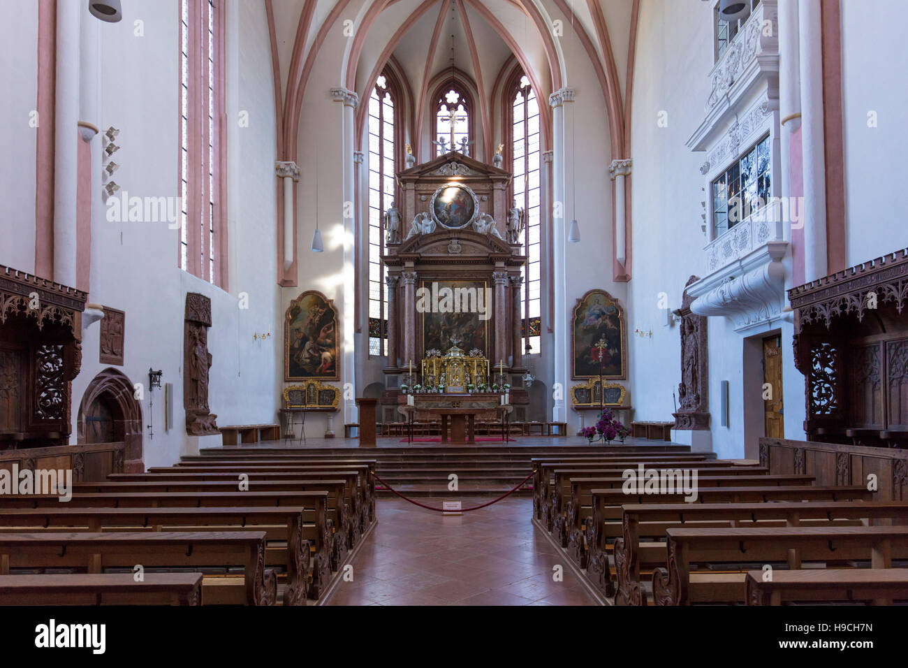 Chiesa Collegiata di San Pietro e Giovanni Battista (XII secolo), a Berchtesgaden, Baviera, Germania Foto Stock