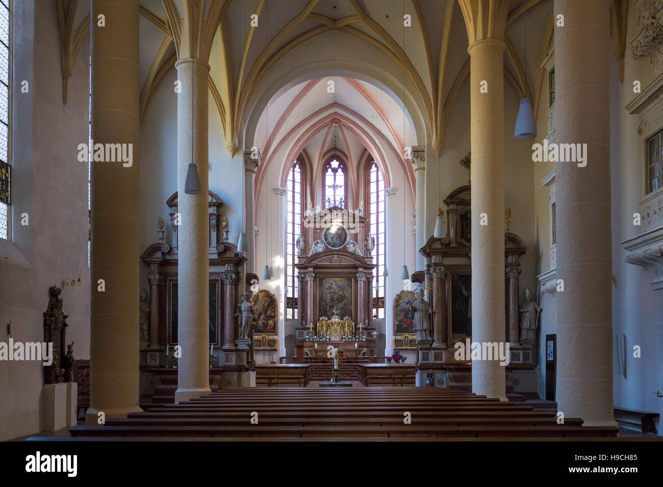 Chiesa Collegiata di San Pietro e Giovanni Battista (XII secolo), a Berchtesgaden, Baviera, Germania Foto Stock