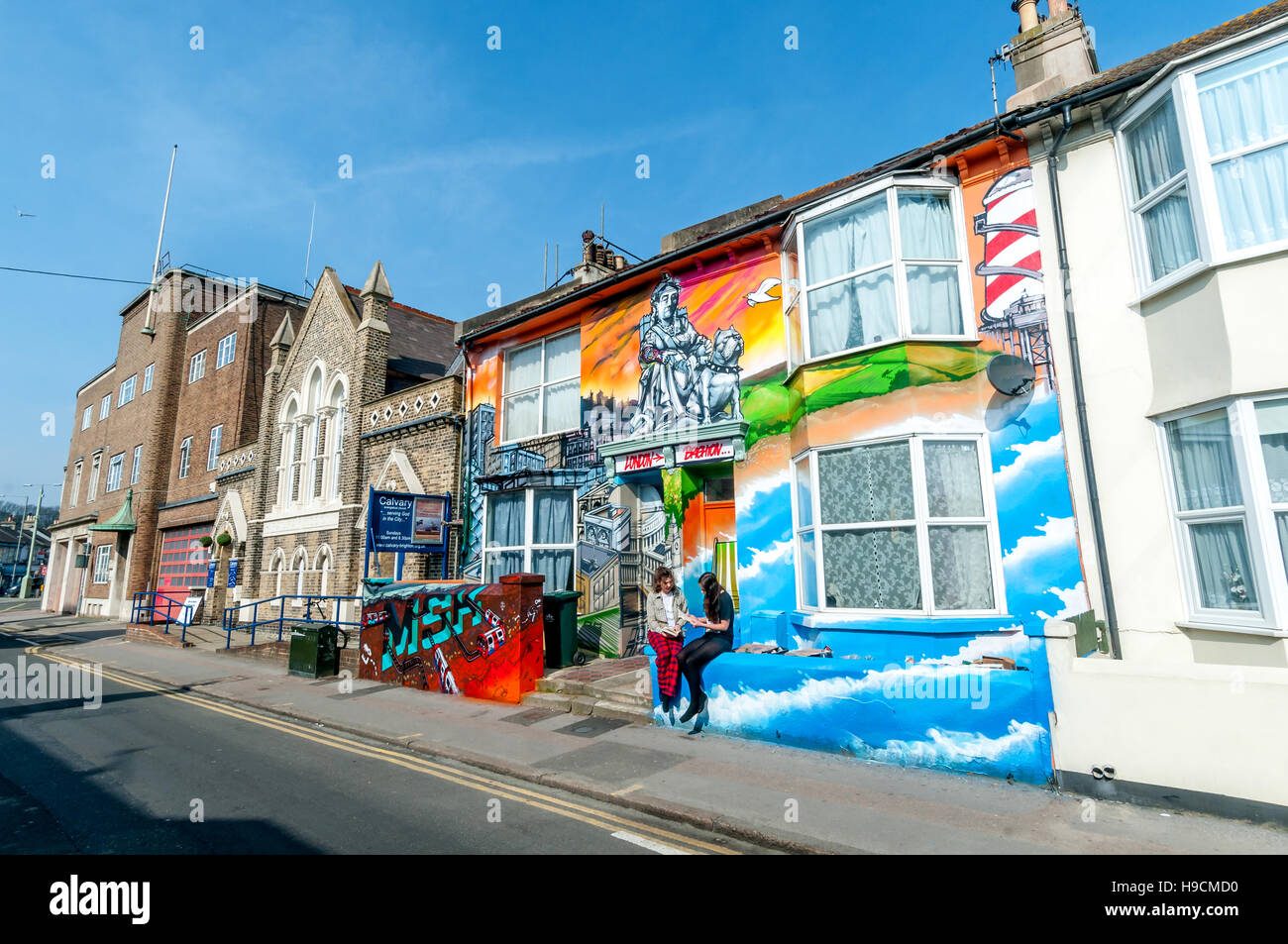 Casa insolita pittura in Brighton Foto Stock