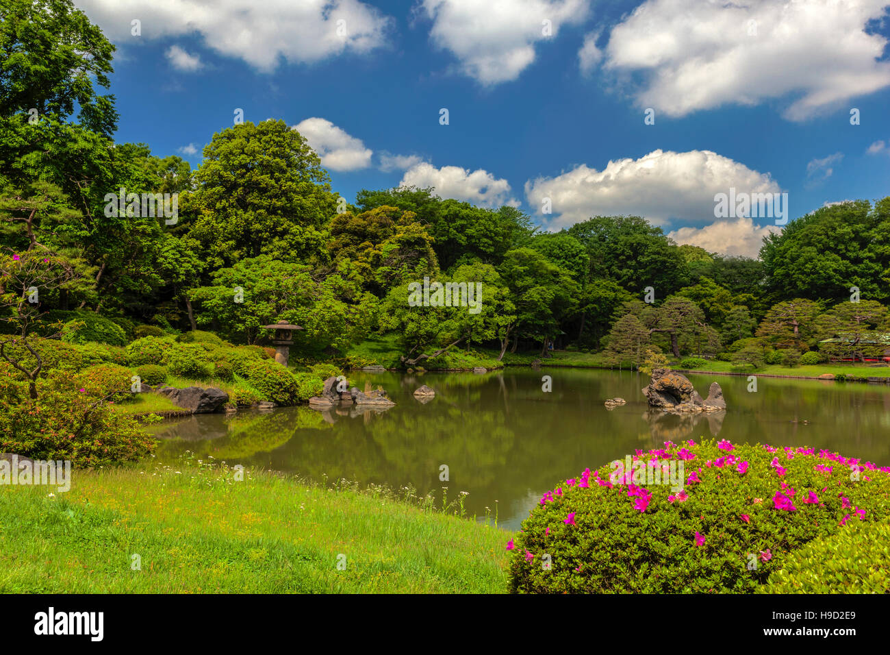 Giardino Rikugien a Tokyo Foto Stock