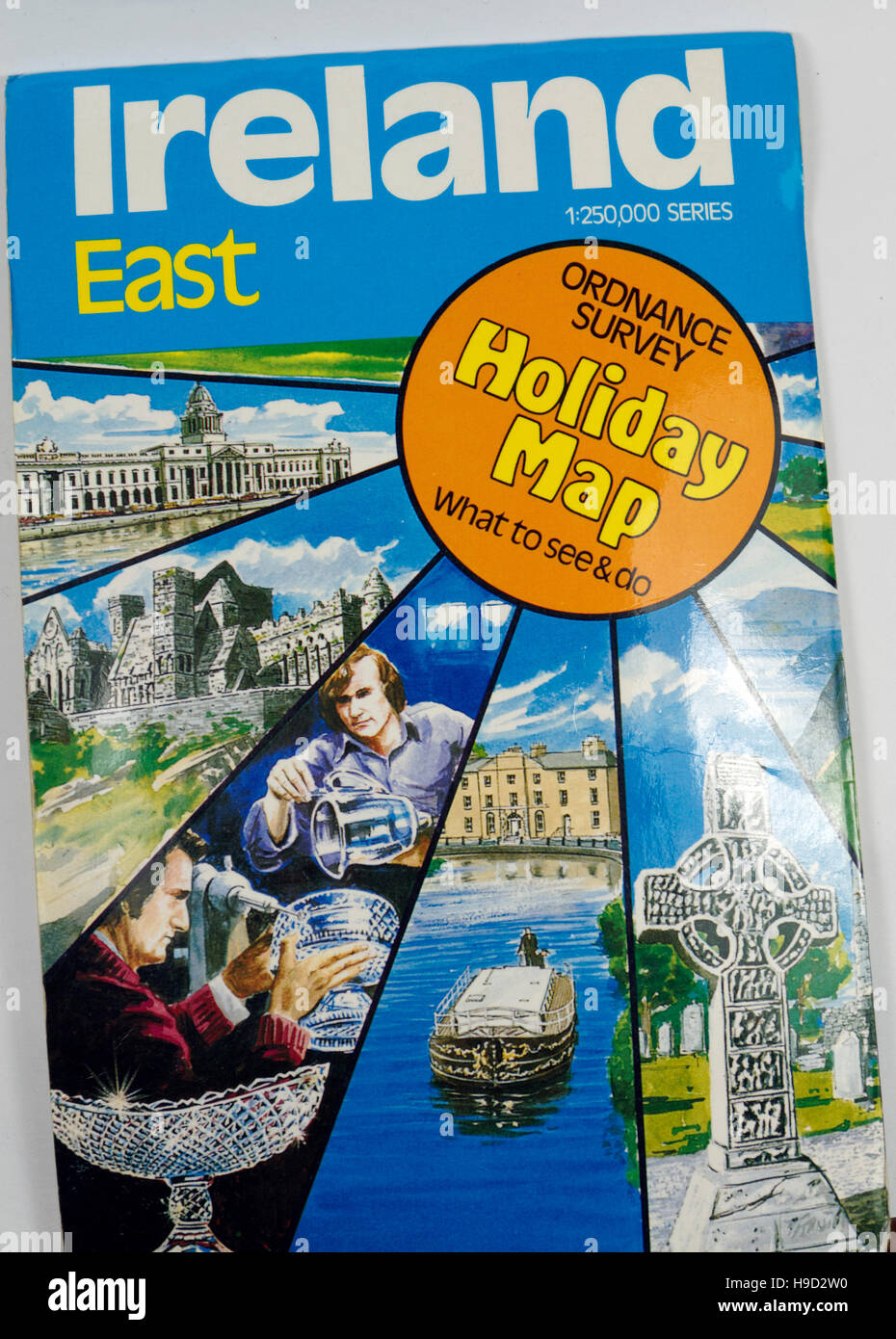 Sondaggio Ordance mappa turistica di East Ireland. Foto Stock