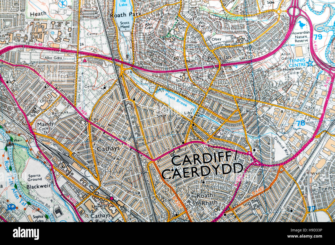Road map cardiff wales immagini e fotografie stock ad alta risoluzione Alamy