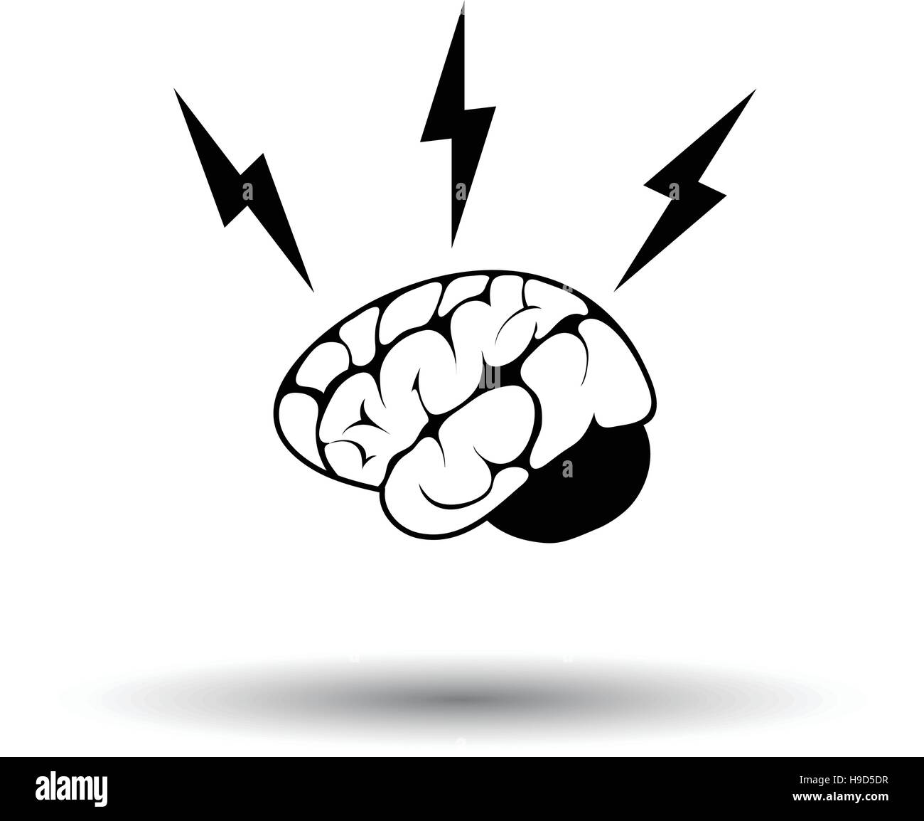 Icona di brainstorming. Sfondo bianco con ombra design. Illustrazione Vettoriale. Illustrazione Vettoriale