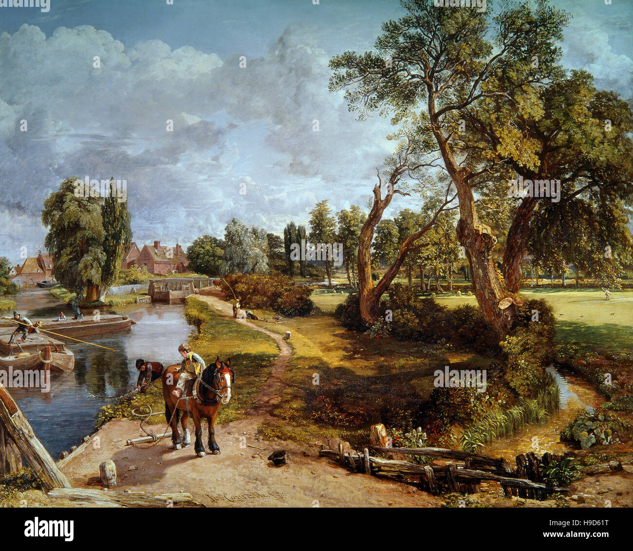 John Constable ( 1776 - 1837 ) Flatford Mill da una serratura sul Stour 1817 Foto Stock