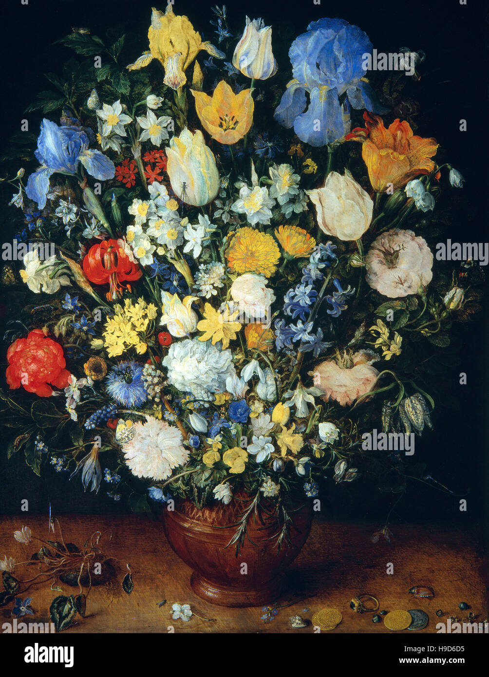Jan Brueghel ( 1568 - 1625 ) ,- Piccolo bouquet di fiori 1590 Foto Stock