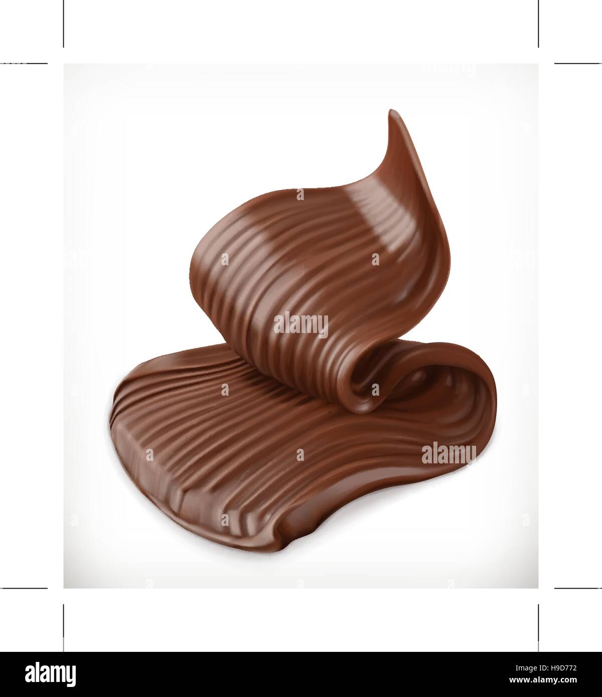 Crema di cioccolato, burro turbolenza, vettore elemento grafico, mesh Illustrazione Vettoriale