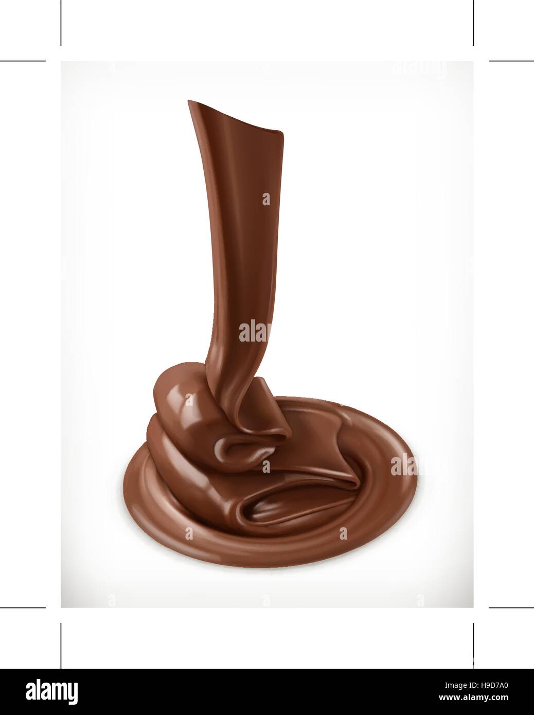 Il cioccolato con la panna, il burro turbolenza, vettore elemento grafico, mesh Illustrazione Vettoriale