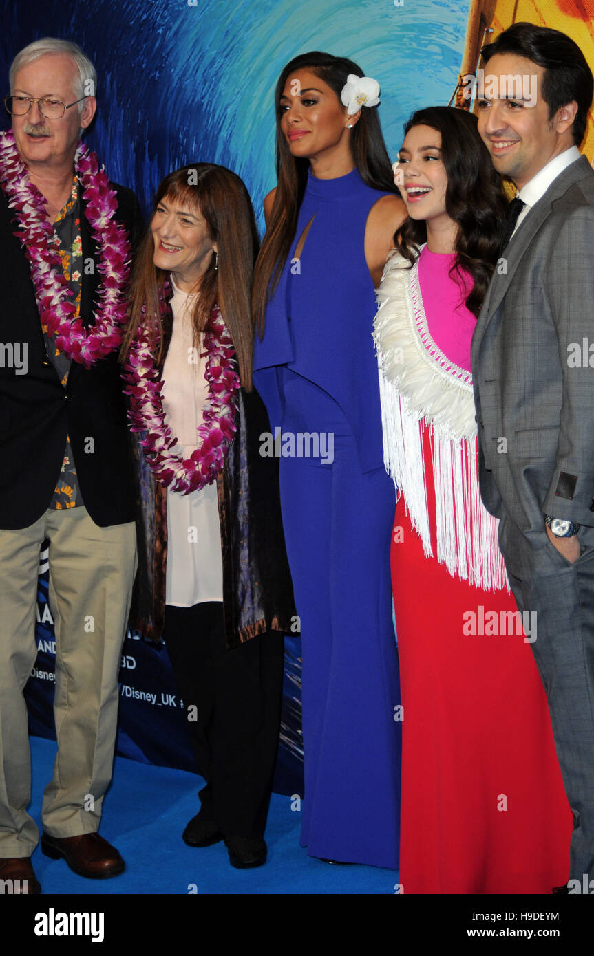 Londra, UK, 20/11/2016, Cast assiste lo screening di gala di 'MOANA' a bafta nel Piccadilly. Foto Stock