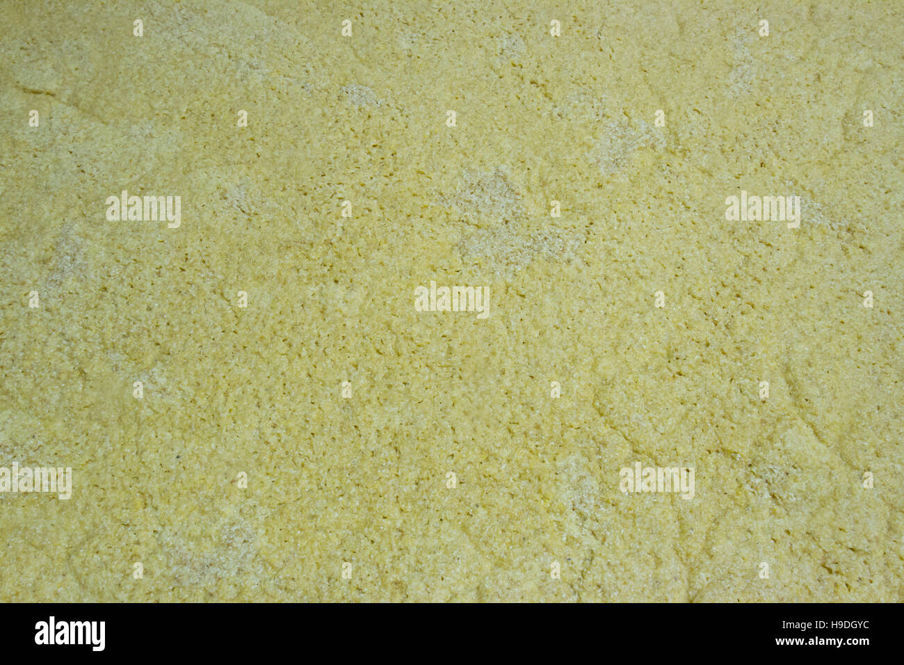 Close up di mais giallo mash nel serbatoio di fermentazione. Foto Stock