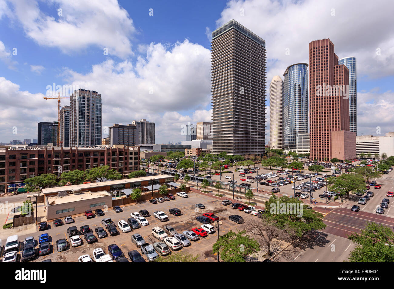 Grattacieli in Houston Downtown. Texas, Stati Uniti Foto Stock