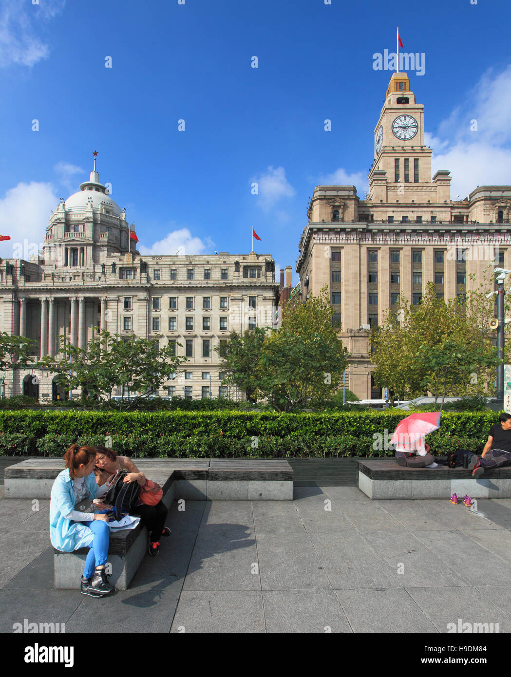 Cina, Shanghai, il Bund, HSBC Building, casa doganale, architettura storica, Foto Stock