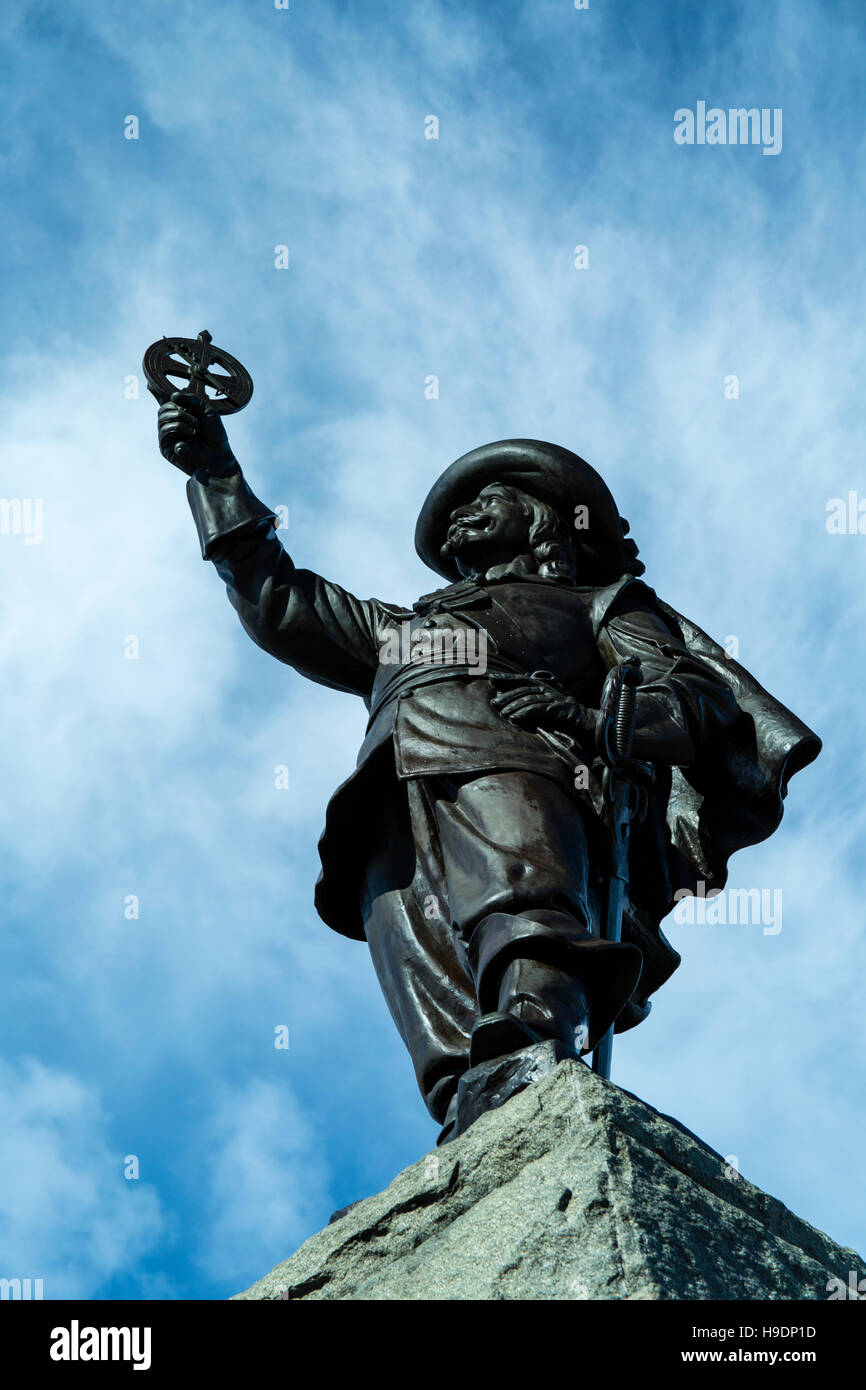 Statua di esploratore francese Samuel de Champlain Nepean punto Ottawa Ontario Canada Foto Stock