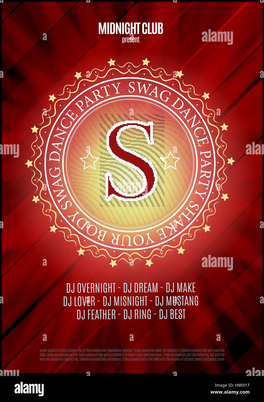 Festa da ballo, poster e volantini sfondo. Illustrazione Vettoriale